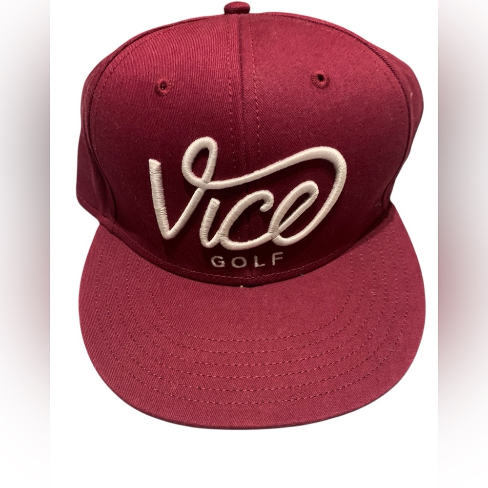 ⛳ Vice Golf Embroidered Cap — Like New | Maroon/Red | Adjustable